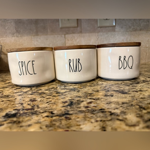 Magenta Collection Rae Dunn BBQ Spice ceramic canister set. NEW - Picture 2 of 5